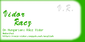 vidor racz business card